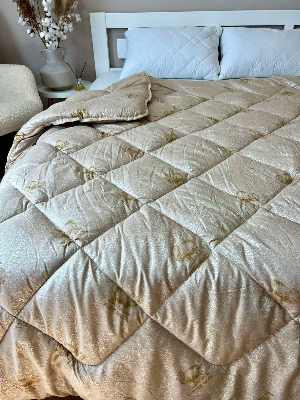 PURE WOOL blanket with eco wool filling