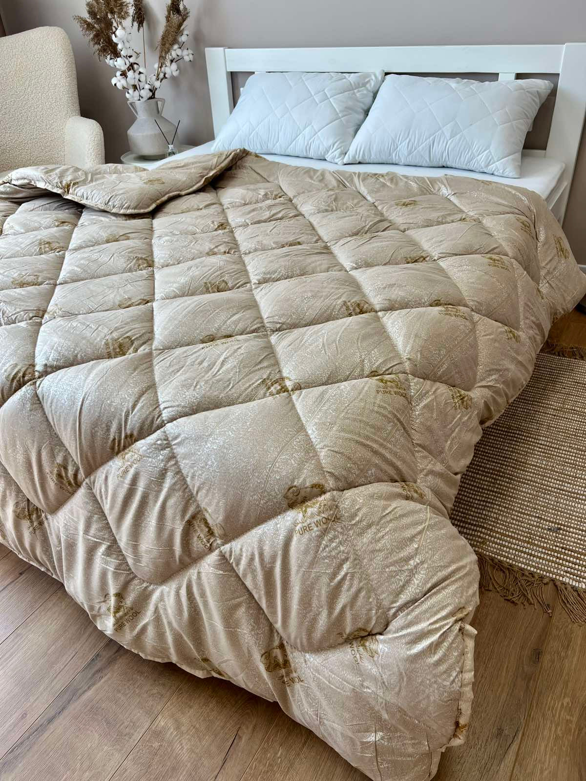 PURE WOOL blanket with eco wool filling
