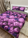 Bedspread with peony patterned pillows