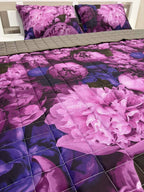 Bedspread with peony patterned pillows