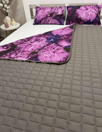 Bedspread with peony patterned pillows