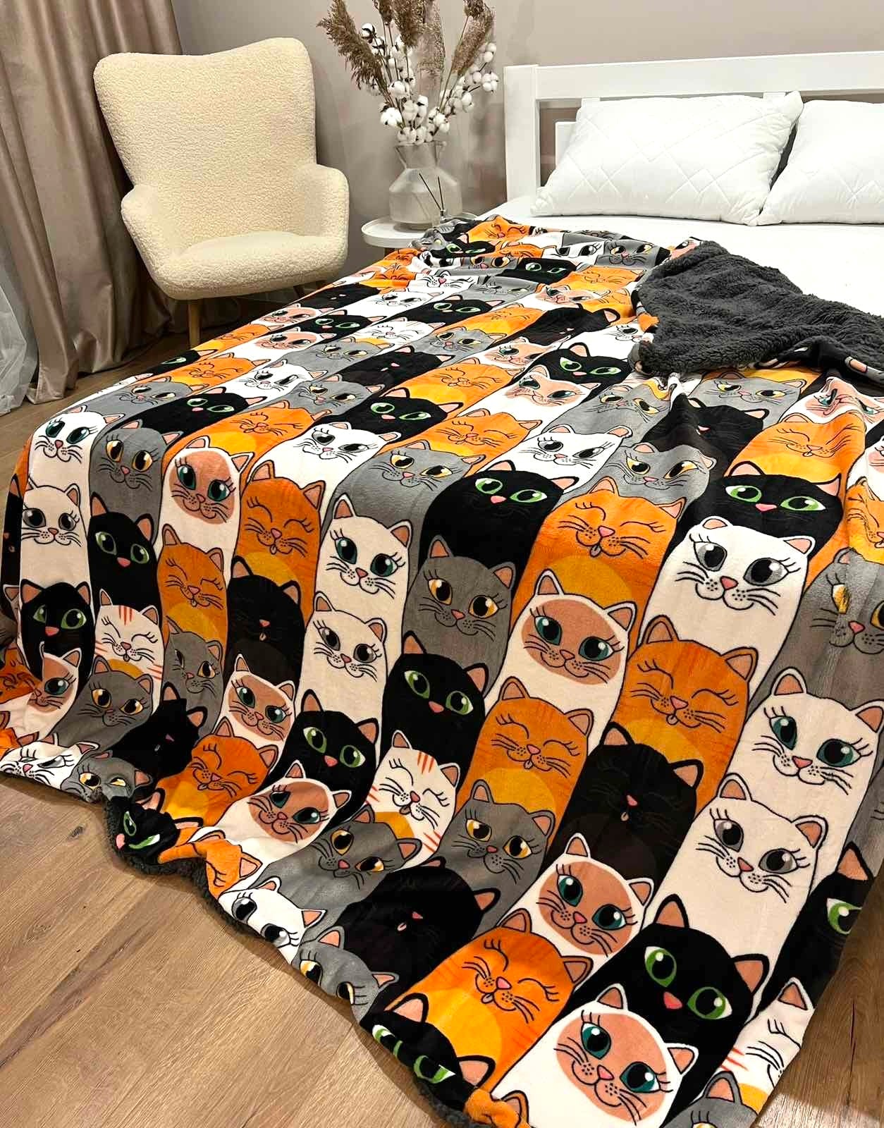 Велюрова ковдра з візерунком